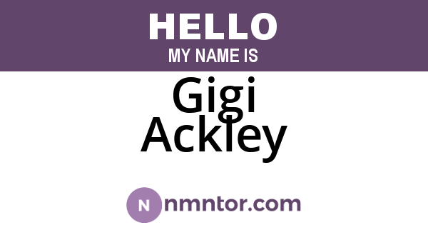 Gigi Ackley