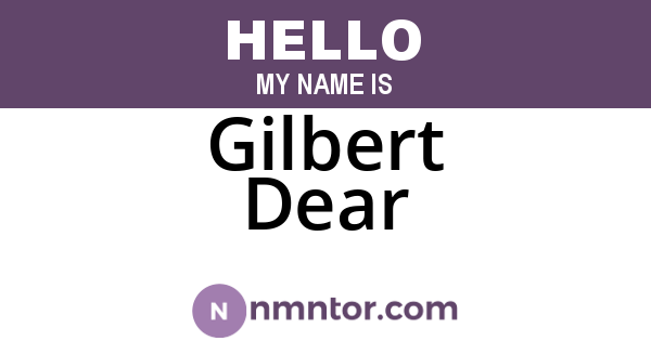 Gilbert Dear