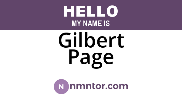 Gilbert Page