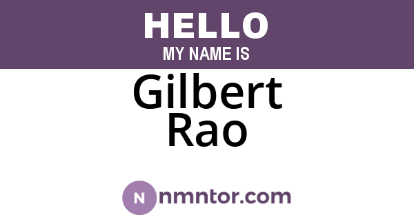 Gilbert Rao