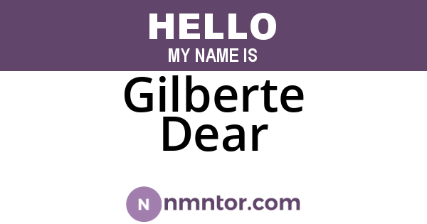 Gilberte Dear