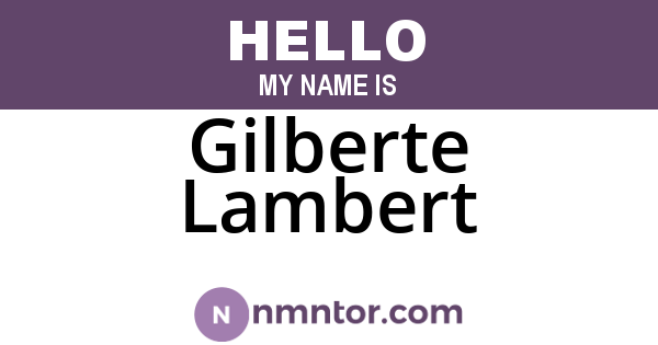 Gilberte Lambert