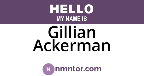 Gillian Ackerman