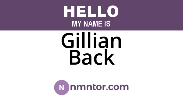 Gillian Back