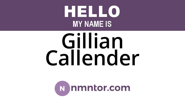 Gillian Callender