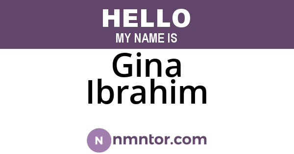 Gina Ibrahim