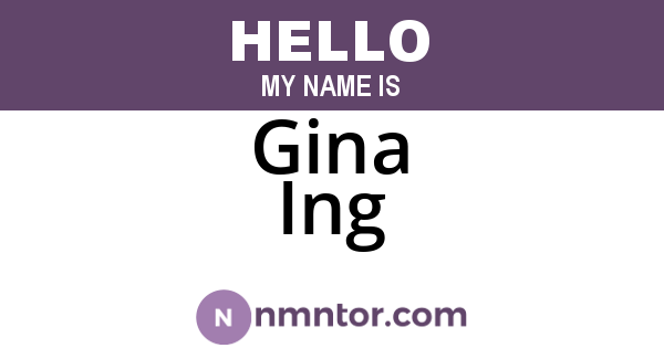 Gina Ing