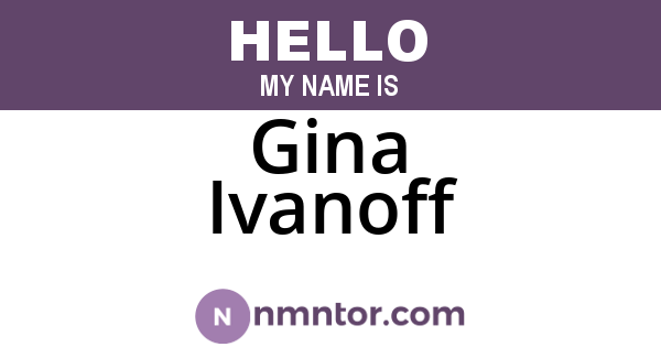 Gina Ivanoff