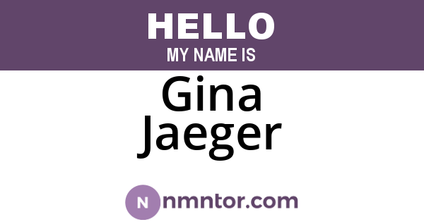 Gina Jaeger
