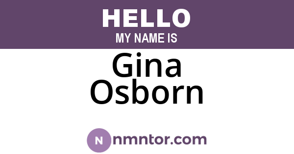 Gina Osborn