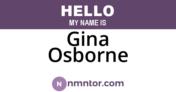 Gina Osborne