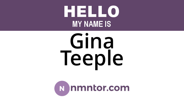 Gina Teeple