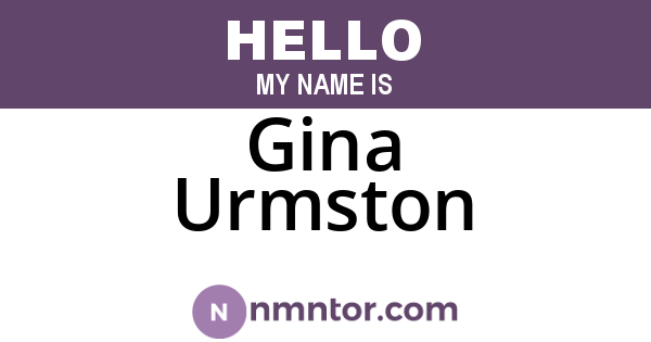 Gina Urmston