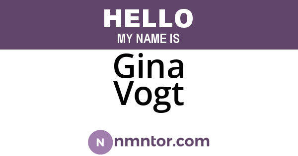 Gina Vogt