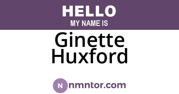Ginette Huxford