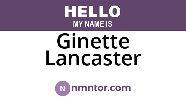 Ginette Lancaster