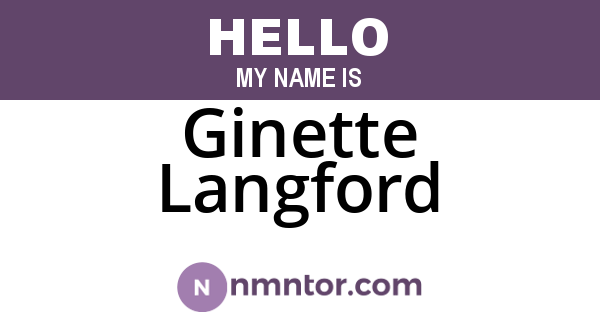Ginette Langford