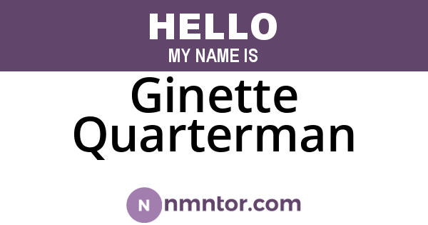 Ginette Quarterman