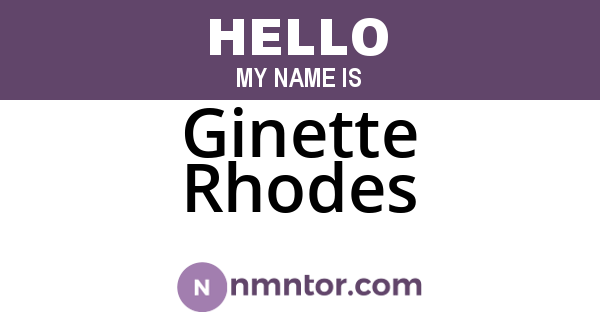 Ginette Rhodes