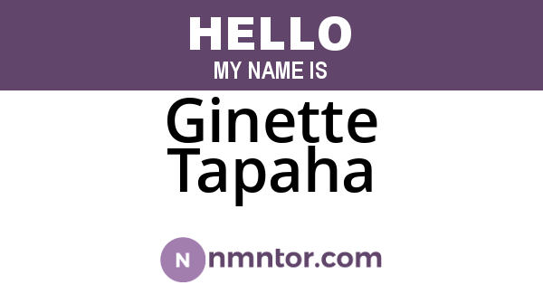 Ginette Tapaha