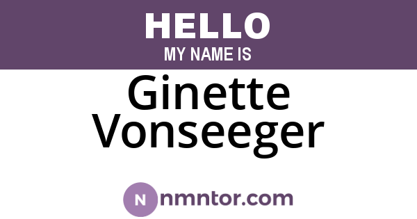 Ginette Vonseeger