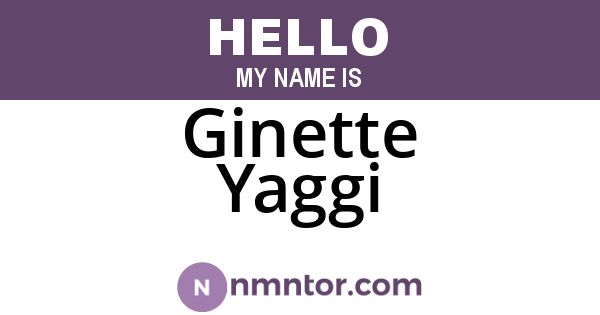 Ginette Yaggi