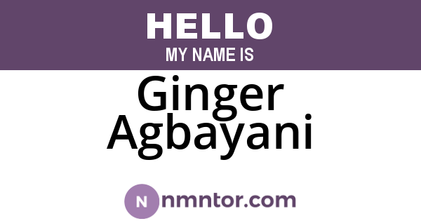 Ginger Agbayani