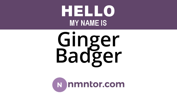 Ginger Badger