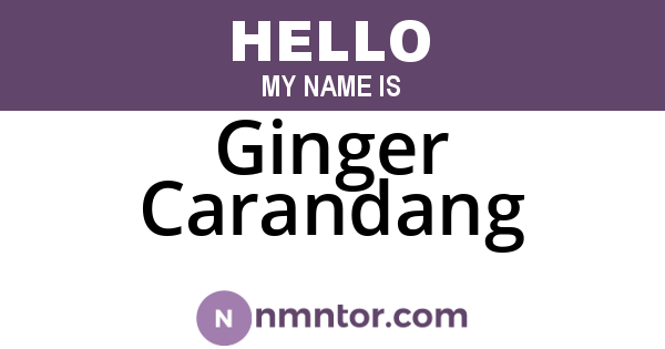 Ginger Carandang