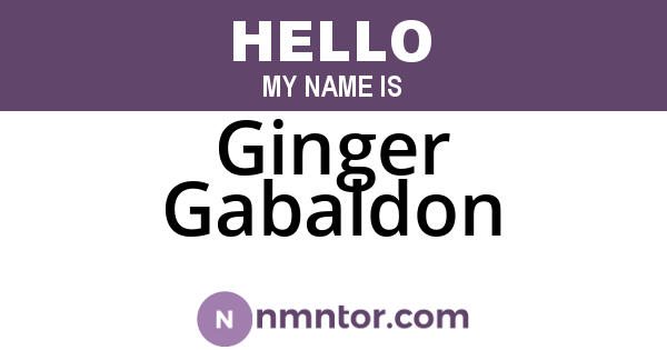 Ginger Gabaldon