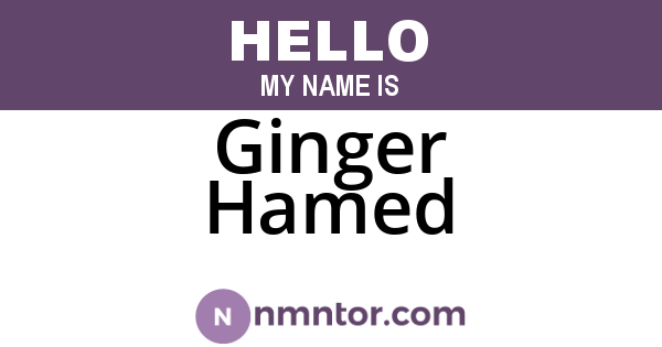 Ginger Hamed