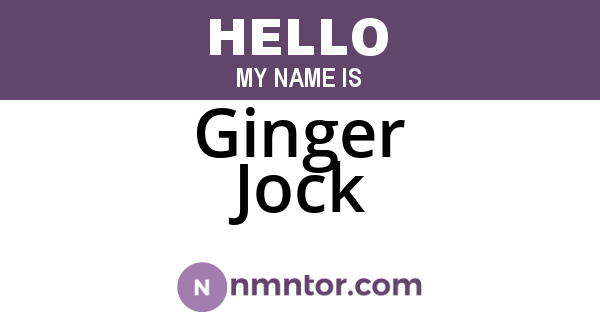 Ginger Jock