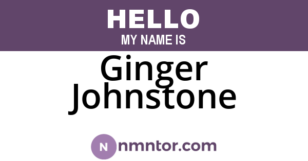 Ginger Johnstone