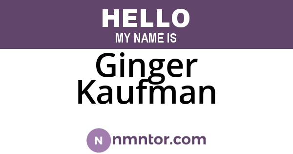 Ginger Kaufman