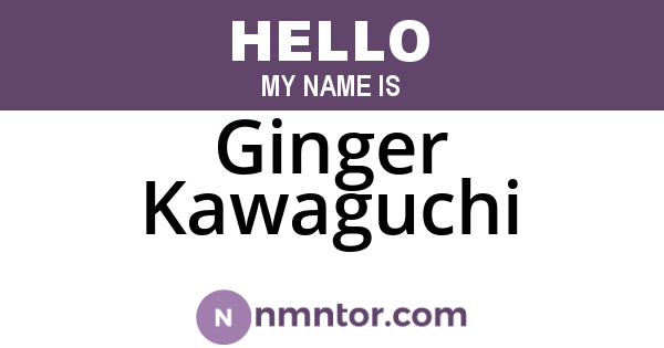 Ginger Kawaguchi