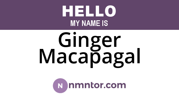 Ginger Macapagal