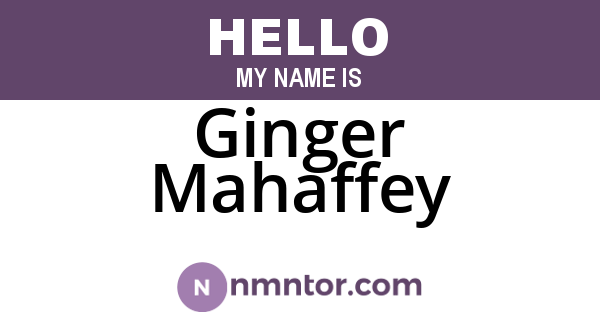 Ginger Mahaffey