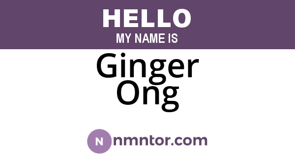 Ginger Ong