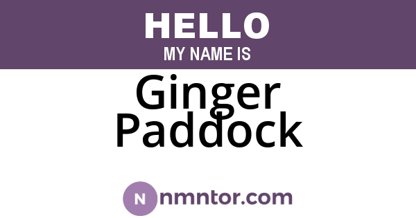 Ginger Paddock