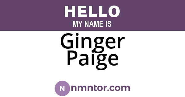 Ginger Paige