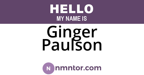 Ginger Paulson