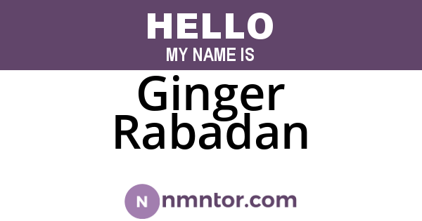 Ginger Rabadan