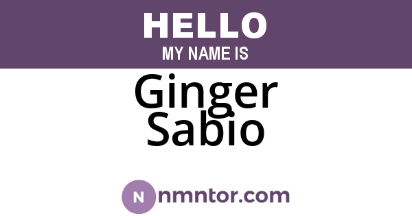 Ginger Sabio