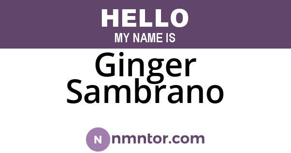 Ginger Sambrano