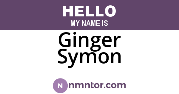 Ginger Symon