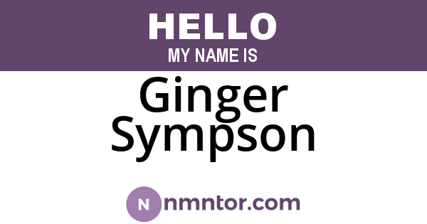 Ginger Sympson