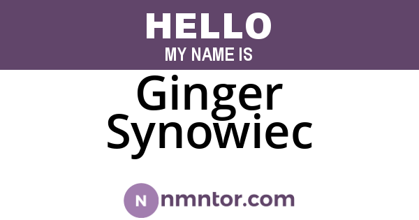 Ginger Synowiec