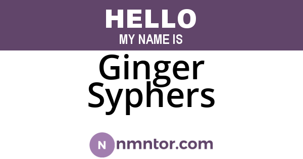 Ginger Syphers