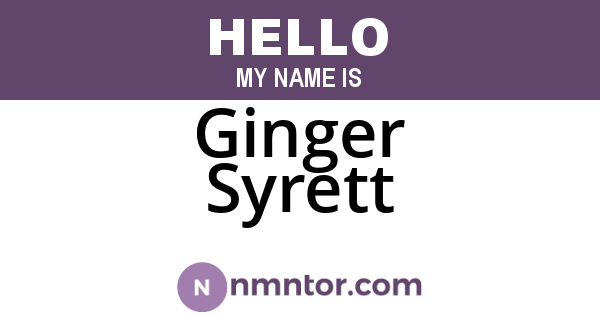 Ginger Syrett