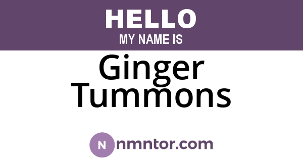 Ginger Tummons